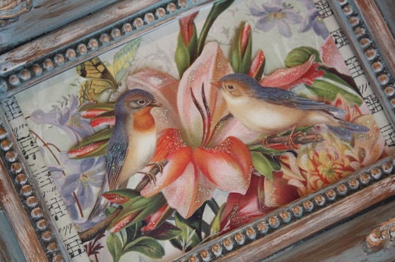 French Song Bird Embellished Picture Frame