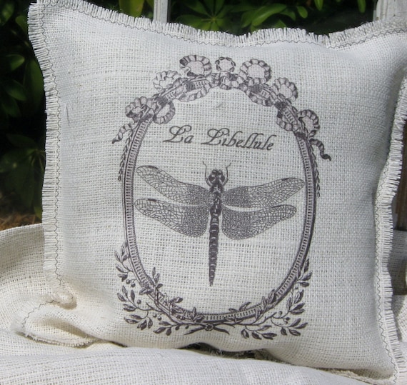 French Dragonfly Pillow La Libellule