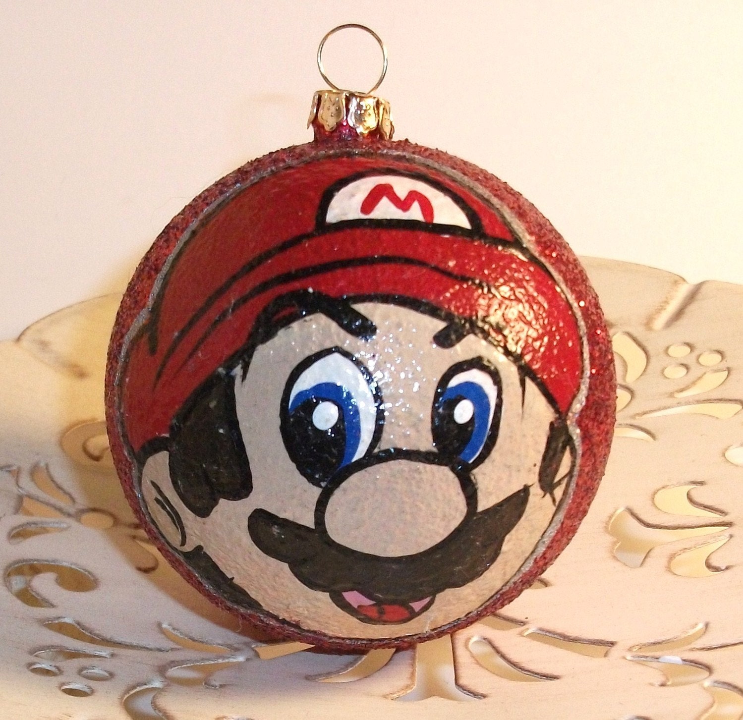 Mario & Yoshi  Christmas Ornament- Handpainted