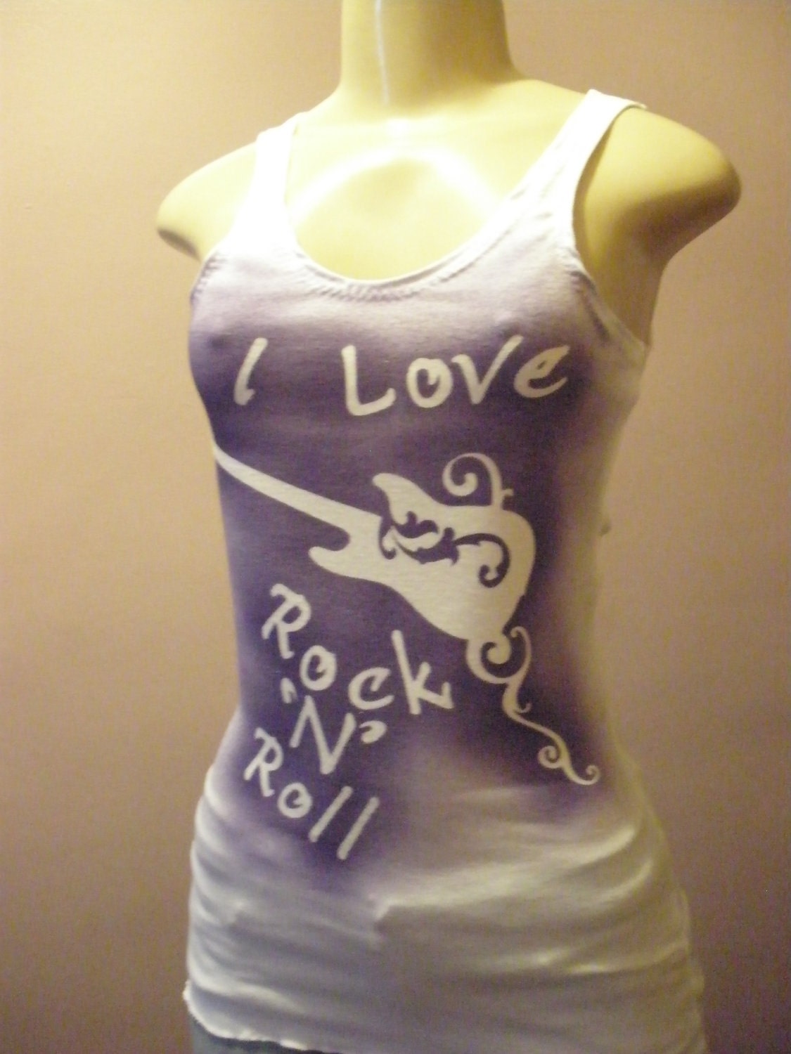 Cool Looking Sleeveless Tank Top with Unique Message ( I Love Rock N Roll ) Size Small/Medium/Large