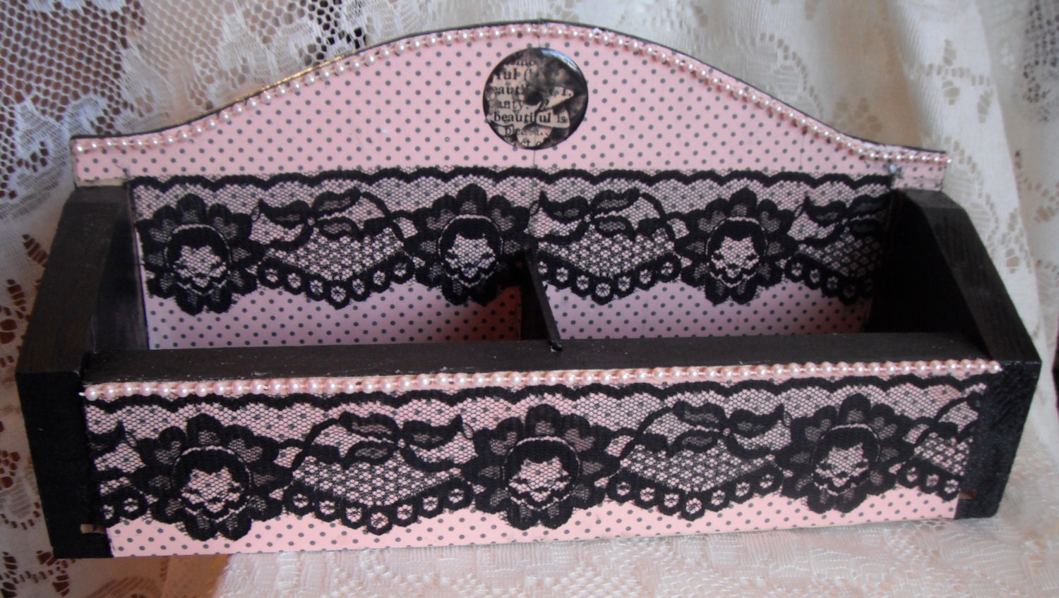 Pink & Black Vanity Storage