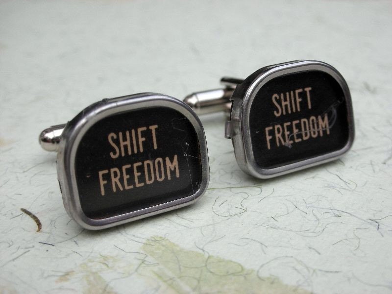 Vintage Typewriter Keys Cufflinks Cuff links SHIFT FREEDOM