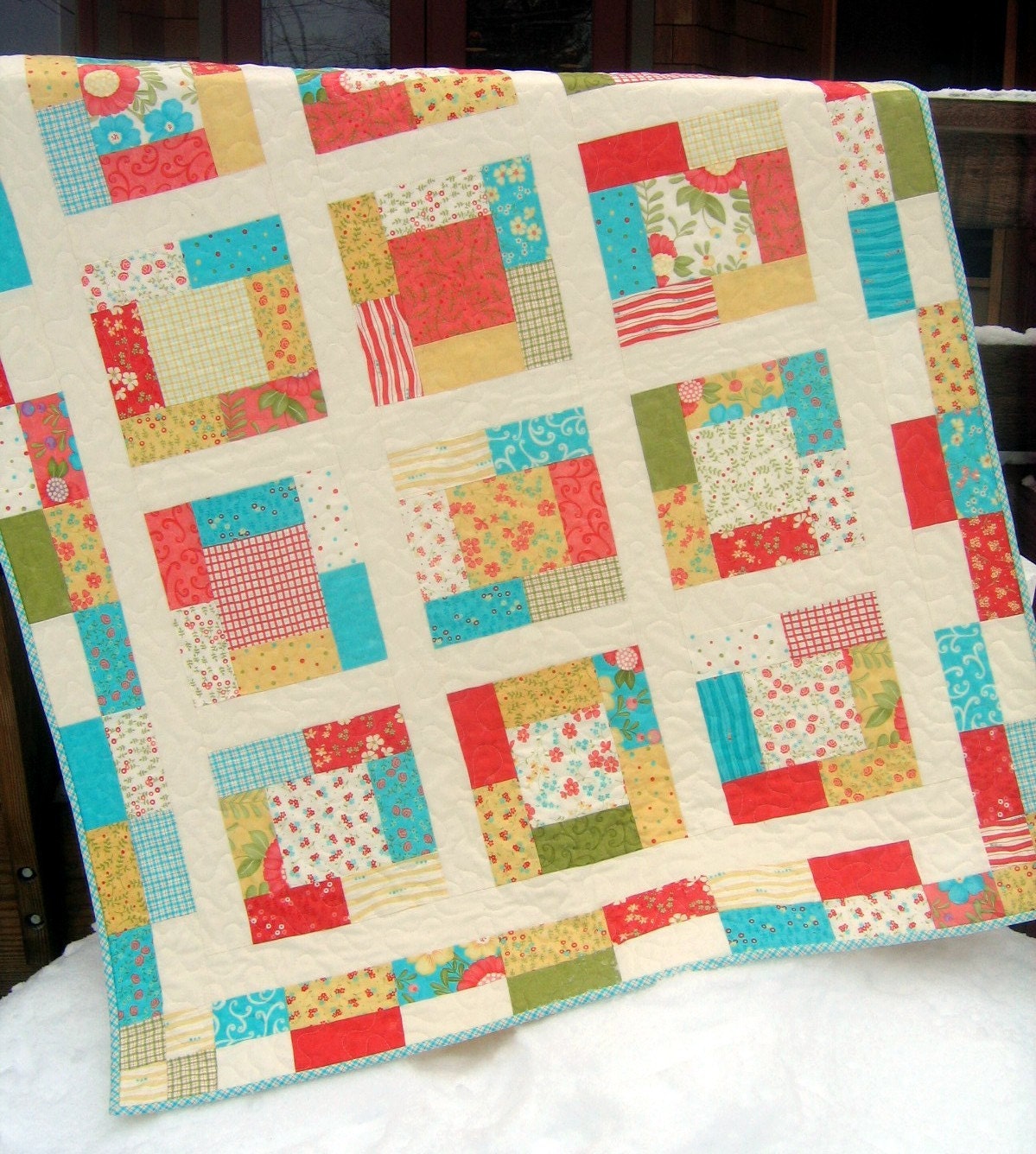Log Cabin Lap Quilt Pattern from ConnectingThreads.com Quilting by